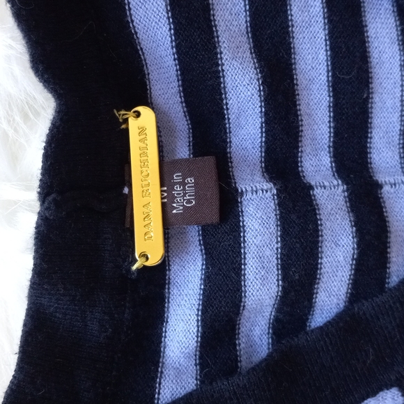 Dana Buchman Blue Striped Long Sleeve Top - Picture 3 of 6
